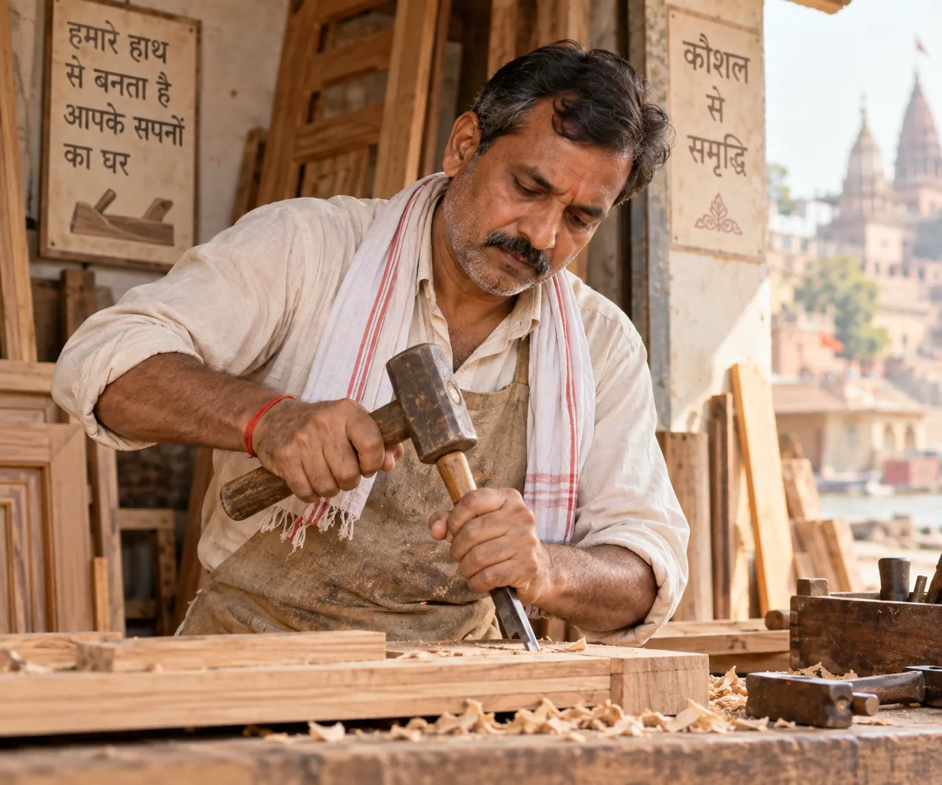 Construction & Furnishing - Saharanpur wood carving artisan